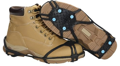 Due North Light Industrial Footwear Traction Aids, Tungsten Carbide Ice Cleat Spikes, Lightweight Full-Foot, Rubber, Unisex, L/XL, V3550170-L/XL