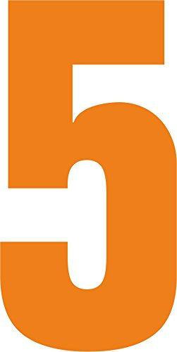 Self Adhesive Vinyl Letters/Numbers 25cm - Ideal for Signs/Wheelie Bins/Vehicles (Orange 5)