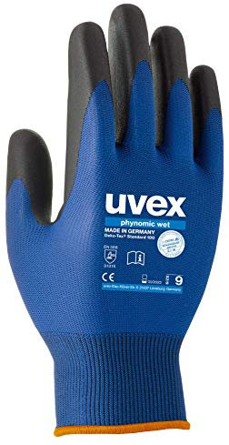 Uvex 60060 Phynomic Wet Glove, Size 7, Blue/Black