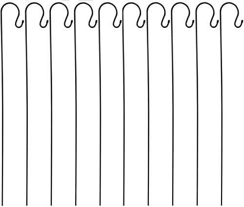 Selections 10 x Shepherd's Crook Hook Stand for Bird Feeders & Candle Lanterns (1m)
