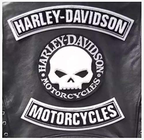 GZM Skull Willie G. Harley Davidson – Aufnäher für Weste oder Jacke, groß (3 Stück)