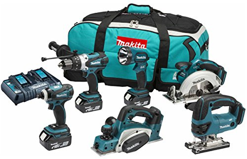 Makita 18v Li-ion 6 pcs Combo Kit (3 x 4.0Ah Li-ion Batteries and Charger DC18RD),DLX6012PM