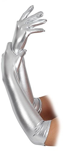 Adult Gloves Long Silver (44cm)