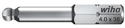 Wiha Bit Standard Sechskant-Kugelkopf, schwenkbar für schwer zugängliche Bereiche, 1/4 (01734) 1,5 mm x 38 mm