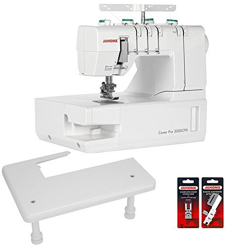 JANOME Cover Pro 2000CPX inkl. Anschiebetisch und 2 Nähfüße