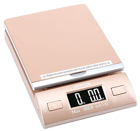 Accuteck Gold 86Lbs Digital Shipping Postal Scale with Batteries and AC Adapter
