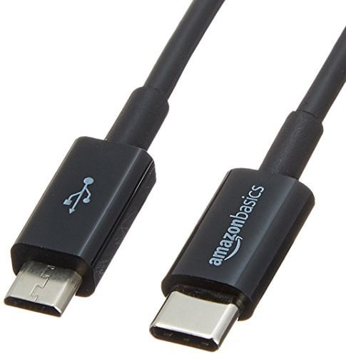Amazon Basics USB-C to Micro USB 2.0 Cable - 0.9 m, Black