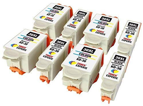 TONER EXPERTE 8 XL Druckerpatronen kompatibel für Kodak 30XL (30B 30CL) ESP 1.2, 3.2, 3.2S C100 C110 C115 C300 C310 C315 C330 C360 Hero 2.2 3.1 4.2 5.1 Office 2100 2150 2170 AIO