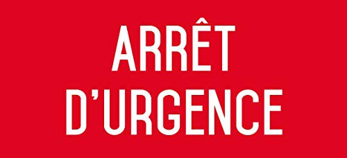 Autocollant vinyl - Arrêt d'urgence - L.200 x H.100 mm