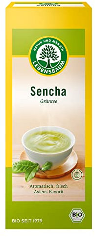 Lebensbaum Sencha, Bio Grüntee, aromatisch-kräftiger, Bio-Tee aus 100% Sencha Blättern, 20 Teebeutel, 30g
