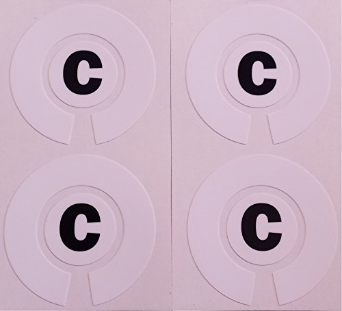 Crown Green Lawn Indoor Bowls Adhesive Lettered Coloured Marker Labels Set of 4 (White, C)