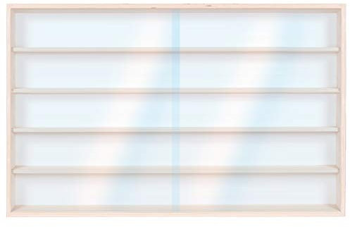 Alsino Vitrine (V-115.5) für Modellbau Spur H0 und N aus Birkenholz, mit 2 Glasscheiben, Maße 115 x 49 x 8,5 cm, Vitrine, Schaukasten, Präsentation, Sammeln