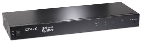 LINDY 38116 100m Cat.6 4 Port HDMI & IR HDBaseT Splitter mit Ethernet Hub