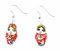 Miniblings Matroschka Ohrringe Hänger Babuschka russische Puppe Porzellan rot - Handmade Modeschmuck I Ohrhänger Ohrschmuck versilbert