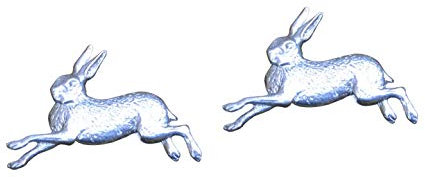 Manschettenknopfe Hasen aus Zinn (Pewter) von Hand Gegossen