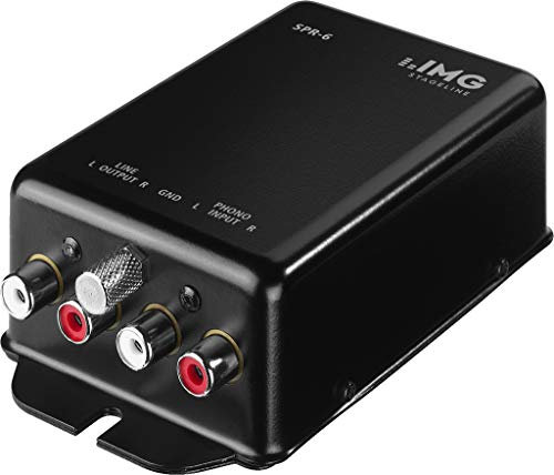 IMG STAGELINE SPR-6 Phono-Entzerrer, Stereo-Vorverstärker für Plattenspieler nach RIAA, in Schwarz