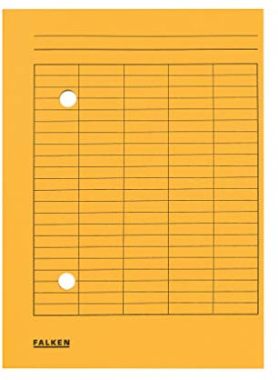 Original Falken 100er Pack Umlaufmappe. Made in Germany. Aus Recycling-Karton für DIN A4 mit 2-seitiger Organisationsdruck gelb Blauer Engel Hefter ideal für Büro,Schule und mobile Organisation