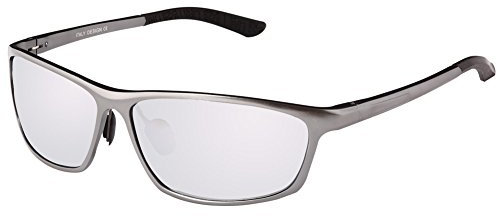 DUCO Herren Sport-Art polarisierte Sonnenbrille Treiber Brille 2179S (Gunmetal/Silber Verspiegelt)