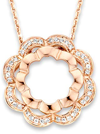 Orphelia Damen-Anhänger met kette 925 Silber rhodiniert Zirkonia weiß Brillantschliff-ZH-7127