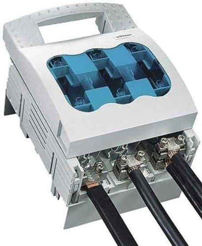 Wohner Sicherungsblock, Trennschalter, Busmontage, Silber, Größe 00, 160 A