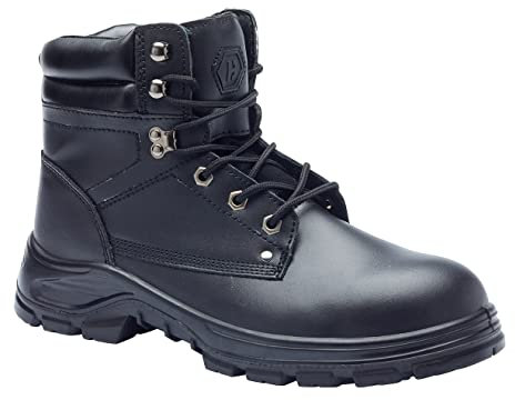 Blackrock Ultimate S3 Water Resistant Safety Boots with Anti Static Protection, Black Leather Safety Hiker with Steel Toe Cap and Protective Steel Midsole, Ankle Support, Lightweight Safety Work Boots
