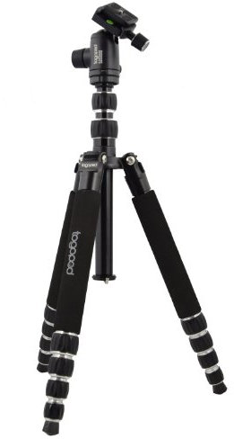 Fotostativ togopod Max II mit Einbeinfunktion Modell 2016 (Packmaß: 30cm, Höhe: 135mm, Gewicht 1130g, Tragkraft 5kg) incl. Panorama Kugelkopf und SWP