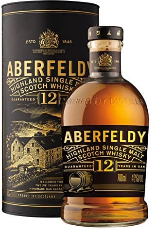 Aberfeldy 12 Year Old Single Malt Scotch Whisky, 40% vol., 70 cl / 700 ml, Premium Whisky Aged in Four Cask Types