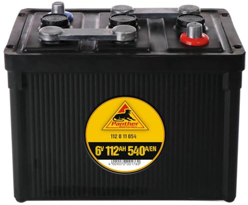 Panther Oldtimer-Batterie 6V 112Ah Starterbatterie 11211 handgefertigte Bakelit Ausführung
