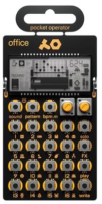 Teenage Engineering PO-24 office Noise Percussion Drumcomputer und Sequencer (Pocket Operator mit 16 Sounds, LCD Display, Lausprecher, 16 punch-in Effekte, Step-Sequencer, Parameter Lock), Schwarz