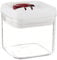 Leifheit Fresh and Easy Vorratsbehälter 400 ml, eckig, luft- und wasserdichte Vorratsdose mit patentierter Einhand-Bedienung, Frischhaltedose, stapelbare Aufbewahrungsboxen, transparent, rot
