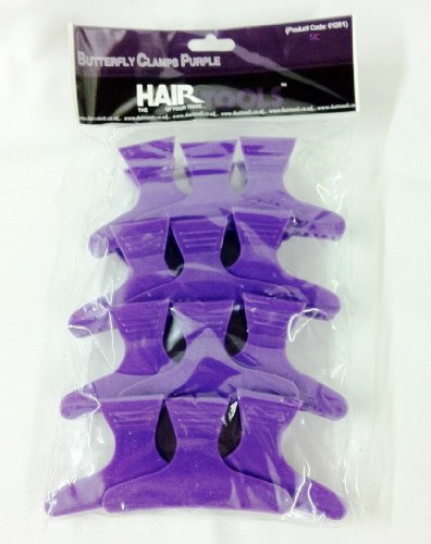 Hair Tools Hair Salon Butterfly Section Clamps/Clips X12 Purple