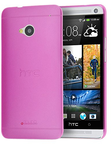 doupi UltraSlim Hülle kompatibel für HTC ONE (M8), Ultra Dünn Fein Matt Handyhülle Cover Bumper Schutz Schale Hard Case Taschenschutz Design Schutzhülle, pink