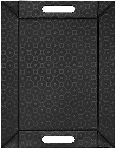 Freeform Reversible Faux Leather Tray, Black Circles, 55x41cm