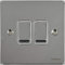 Schneider Electric Ultimate Flat Plate - Double 2 Way Light Switch, 16AX, GU1222WPC, Polished Chrome with White Insert
