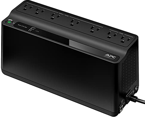APC UPS Battery Backup for Power Outages, 600VA/330W Surge Protector, 7 Outlets, USB Charging, BE600M1 Uninterruptible Power Supply for Computers, Wi-Fi Routers, and Home Office Electronics