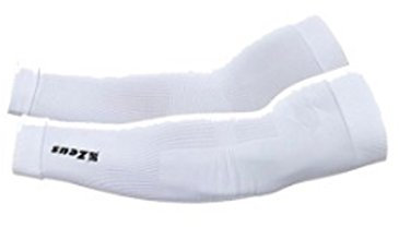 MANICOTTI SPORTIVI ZEUS MANICA BRACCIO PROTEZIONE SPORTIVA PER BASKET VOLLEY TENNIS CICLISMO CALCIO (BIANCO, L/XL)