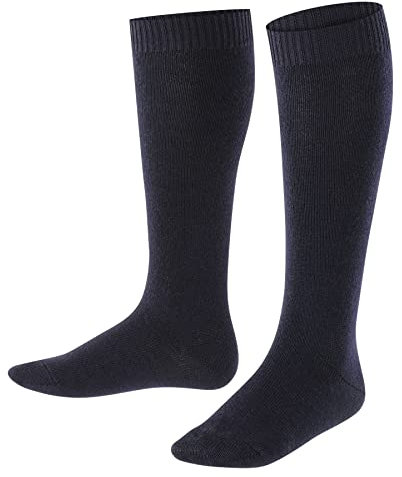 FALKE Unisex Kinder Kniestrümpfe Comfort Wool K Kh Wolle Funktionsmaterial lang einfarbig 1 Paar, Blau Dark Marine 6170, 39-42