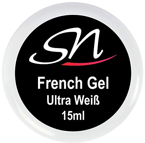 SN French Gel weiß deckend UV Gel weiss white manicure Nails Gelnägel Acrylnägel Nagelgel 15 ml