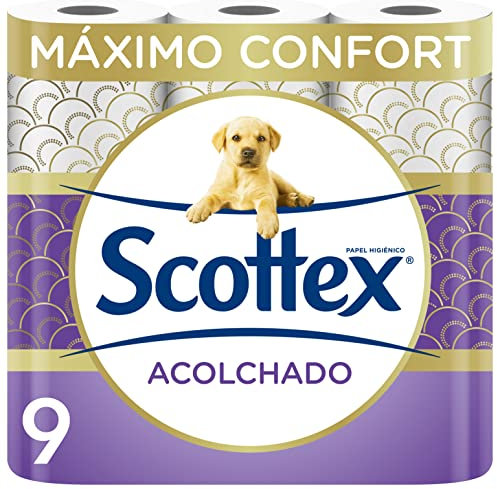 Scottex Acolchado Papel Higiénico, 9 rollos