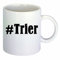 Kaffeetasse #Trier Hashtag Raute Keramik Höhe 9,5cm ? 8cm in Weiß