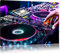 Pixxprint Modern beleuchteter DJ Pult, Größe: 60x40cm, Leinwandbild, fertig gespannt, Wandbild, Dekoration, Kunstdruck, kein Poster