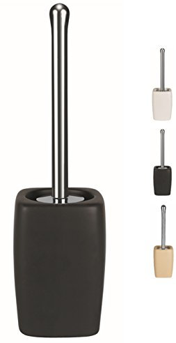 Spirella Escobillero con Soporte Cerámico Retro Negro