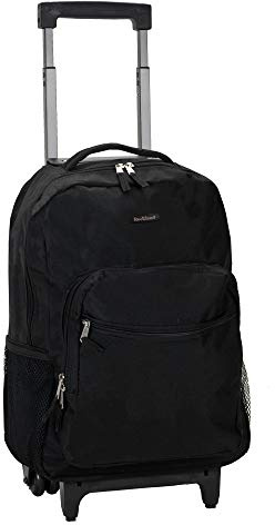 Rockland Double Handle 17 Rolling Backpack, Black