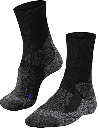 FALKE Herren Wandersocken TK1 Adventure Cool M So Lyocell Funktionsmaterial antiblasen dick 1 Paar, Schwarz Black-Mix 3010, 42-43