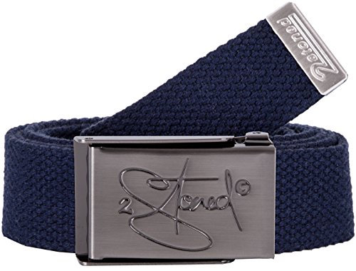 2Stoned Koppelgürtel Stoffgürtel Navy, matte Schnalle Classic, 3 cm breit für Damen und Herren
