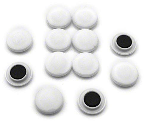 MAGNET Expert Ltd 30 x 8mm Medium Notice Board/Planning Magnets for Office and Fridge - White (Pack of 12)