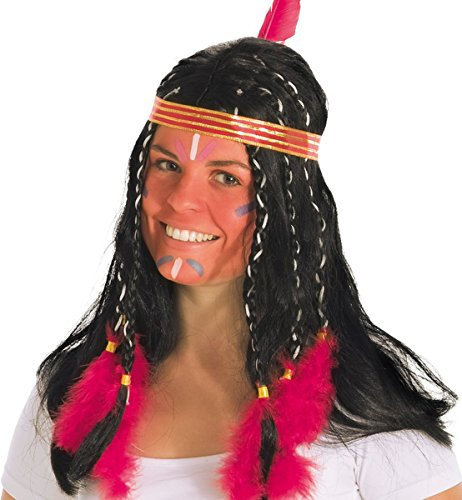 Perücke Indianer Mädchen Kleine Feder Damen