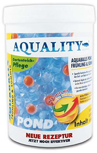 AQUALITY AQUABALLS Pond Frühling & Sommer (Effektive Mikroorganismen, Innovative Ballform, Aktivierung des Gartenteiches. Spezieller Teichstarter), Inhalt:1 Liter