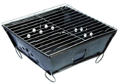 BBQ 8108145 Faltbarer Grill Stahl schwarz 28 x 28 x 2 cm