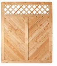 Stilvolle Gartenzäune für Sichtschutz + Windschutz aus Lärche in Profilbrett - Optik mit Rankgitter Mosel in den Maßen 150 x 180 cm (Breite x Höhe)